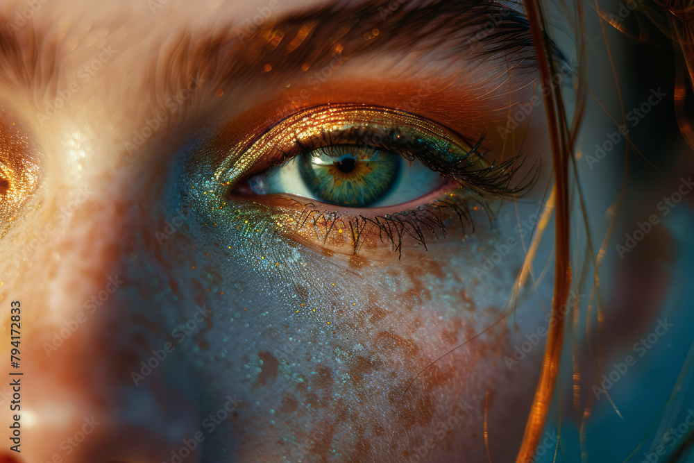 Poster A make-up artist portfolio showing a series of looks where eyeshadow blends seamlessly from dark