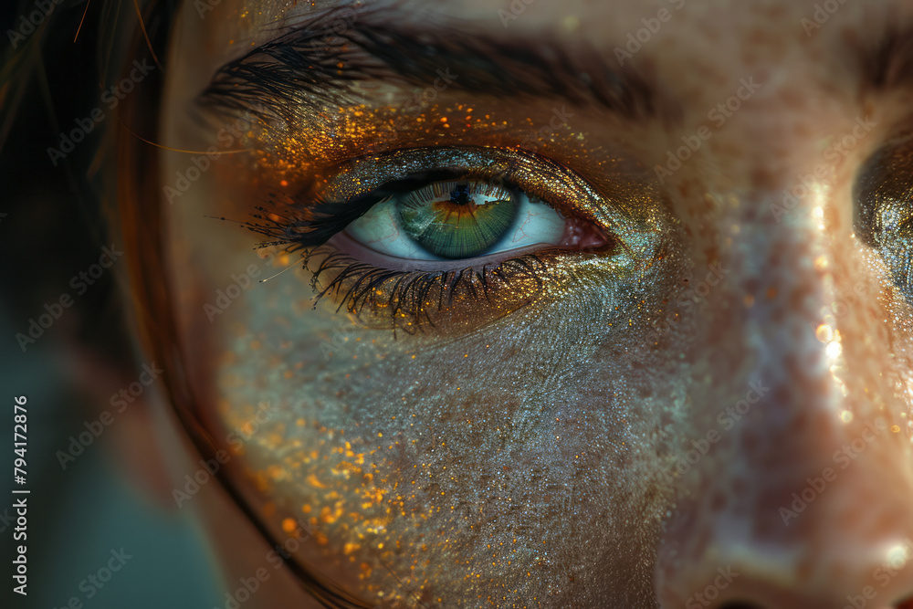 Poster a make-up artist portfolio showing a series of looks where eyeshadow blends seamlessly from dark