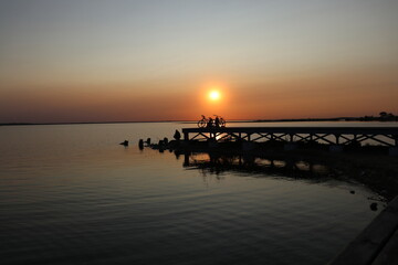 Sunset on the lake 
