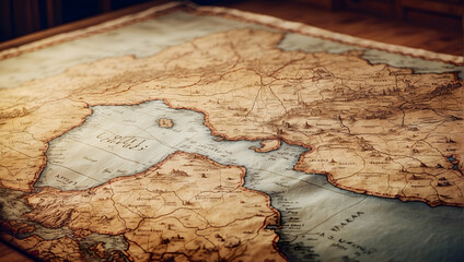 Discovering Adventure: A Photo-realistic Tapestry Map Unfolding a Journey of Discovery and Exploration