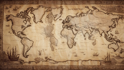 Photo Realistic Journey Tapestry: A Detailed Map Tapestry as a Backdrop for Adventure and Discovery