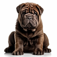 Obraz premium clipart shar pei dark hair sitting сreated with Generative Ai