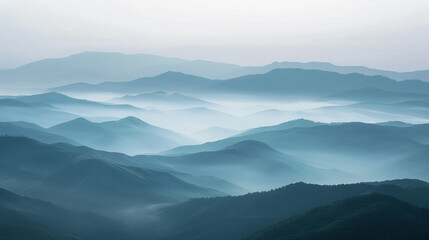 mountain landscape with fog