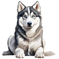 Fototapeta premium clipart siberian husky sitting сreated with Generative Ai