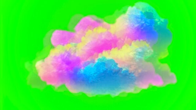 olorful clouds with greenscreen background