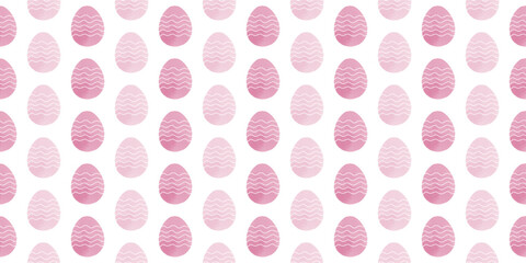 Cute illustration with colorful Easter eggs with watercolor texture, spring banner