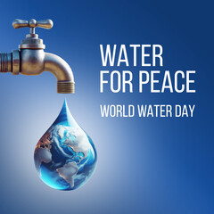 World Water Day Concept. Every drop matters. Saving water and world environmental protection concept