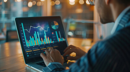 Fototapeta premium data analyst at work, data evaluation concept, created with generative AI technology