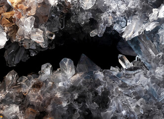 Captivating image showcasing quartz crystals inside a geode