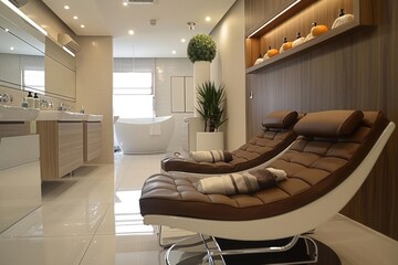 Luxurious hair spa, natural treatments, serene ambiance, hair rejuvenation - obrazy, fototapety, plakaty