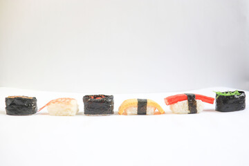 sushi on a plate wihe background