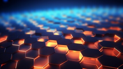 Obraz premium Abstract background hexagon pattern with glowing lights