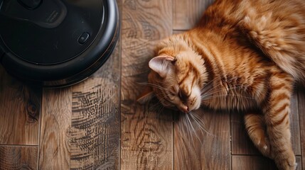 A kitty spending time with a broom