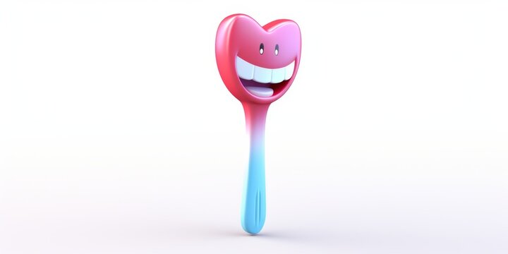 3D cartoon Toothbrush on white background 