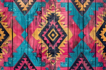 Colorful Tribal Pattern on Textile