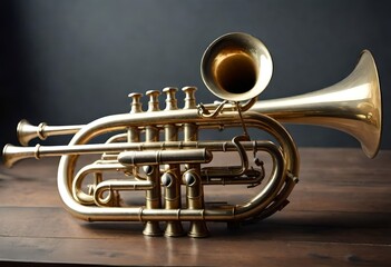 trumpet isolated on black