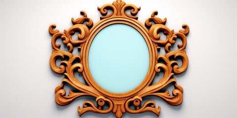 3D cartoon Wall mirror on white background 