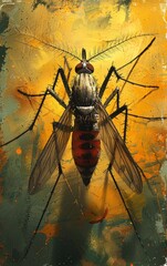 Warning Sign Against Dengue Mosquito Infestation Generative AI
