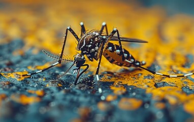 Mosquito Trapped by No Trespassing Sign for Dengue Prevention Generative AI - obrazy, fototapety, plakaty