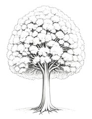 Serene Tree Coloring Page for Relaxation