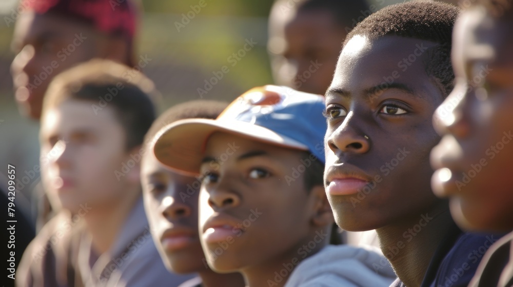 Poster a group of atrisk youth being mentored by positive role models as part of a program aimed at keeping