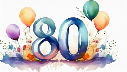 Geburtstags Grußkarte zum 80 jährige.