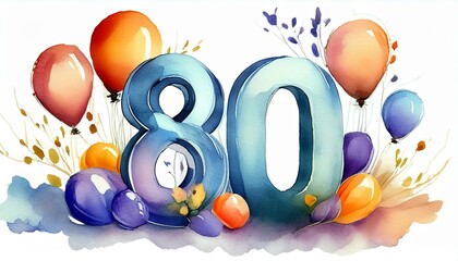 Geburtstags Grußkarte zum 80 jährige.