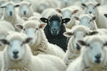 Black sheep. Backdrop with selective focus and copy space