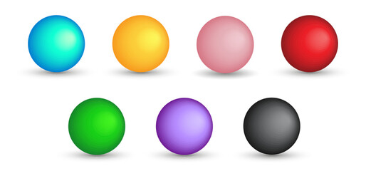 Set of vector spheres with gradients for for game, icon, package design, logo, mobile, ui, web, education. 3D ball on a white background. Spherical shape illustration