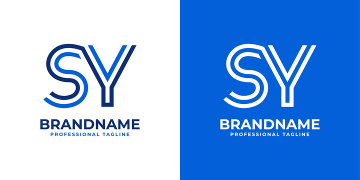Letters SY Line Monogram Logo, suitable for business with SY or YS initials