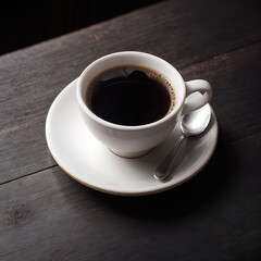 Fototapeta premium Eine Kaffeetasse auf einem Tisch