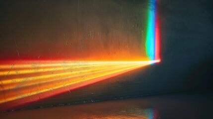 Background with a ray of light passing through a prism.
