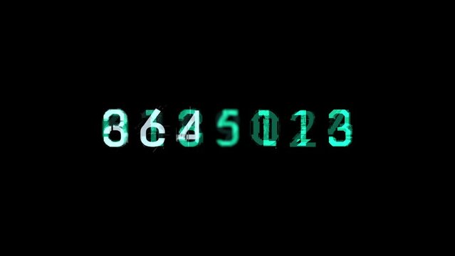 Encrypted random number sequence, shades of green