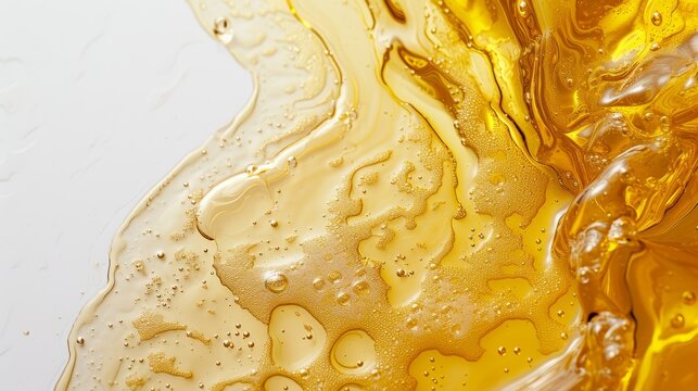 Oil, beer or realistic lubricant textured close up.