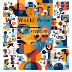 illustration with text to commemorate World Press Freedom Day