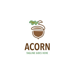 Acorn logo icon design template vector illustration idea