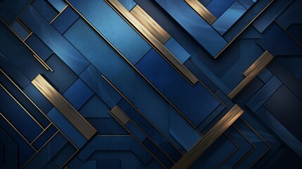 Metalic and geometric blue background - obrazy, fototapety, plakaty