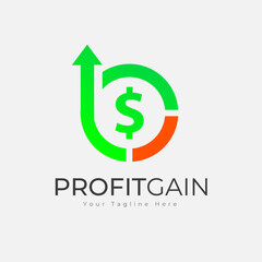 Profit Gain Logo design template - Letter S and Dollar logo