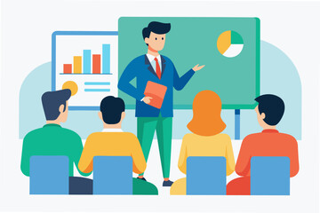 people at business seminar vector illustration