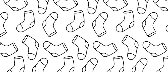 Cartoon socks pattern vector illustration. Background with socks.