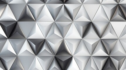 Fototapeta premium Metallic triangular silver background