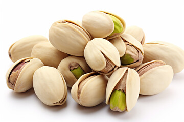 Pistachio nuts as background, closeup. Healthy food