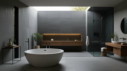modern bathroom interior modern bathroom interior. Generative. Ai