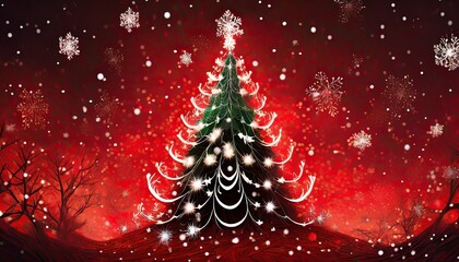christmas tree with snowflakes