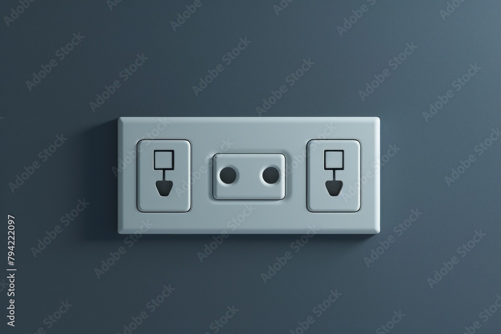 Poster close up of a light switch on a wall. perfect for illustrating concepts of electricity or home autom