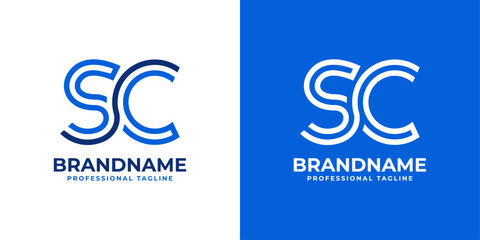 Letters SC Line Monogram Logo, suitable for business with SC or CS initials