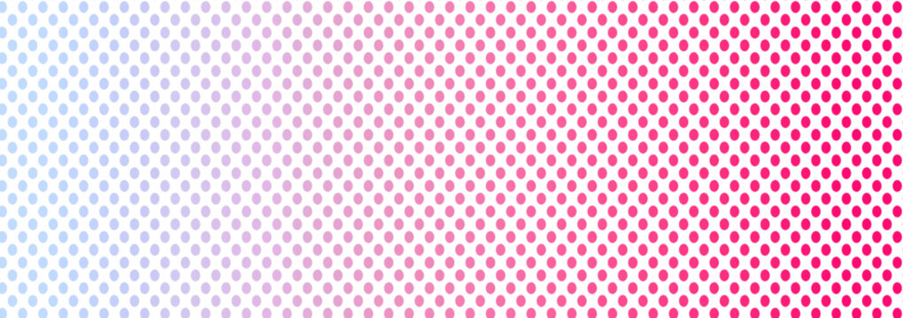 R&oacute;żowo - niebieski p&oacute;łton, halftone. Baner, miejsce na tekst. R&oacute;żowe kropeczki na białym tle. Bezszwowe, niebieskie kropeczki, delikatne, cukierkowe tło.