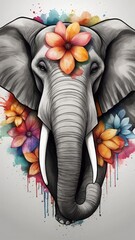 Elephant will decorate flowers in Indian style. - 794223893