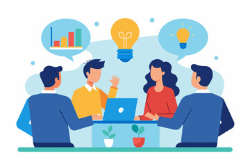 business team meeting vector illustration