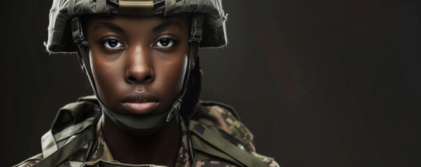Confident military woman in uniform